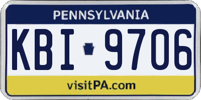 PA license plate KBI9706