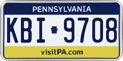 PA license plate KBI9708