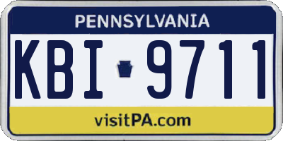 PA license plate KBI9711