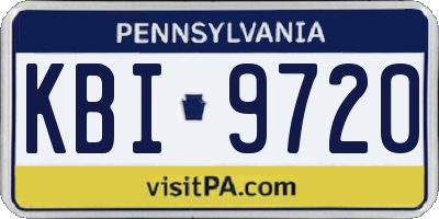 PA license plate KBI9720
