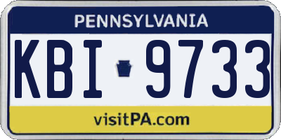 PA license plate KBI9733