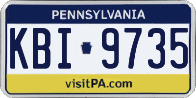 PA license plate KBI9735