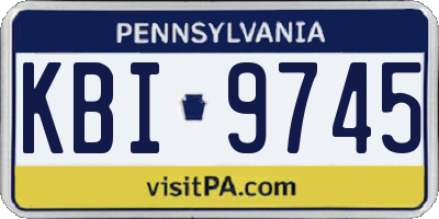 PA license plate KBI9745