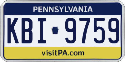 PA license plate KBI9759