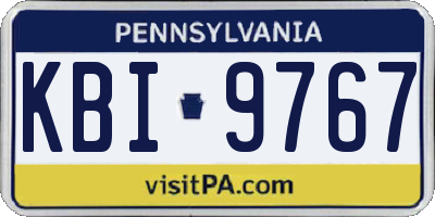PA license plate KBI9767