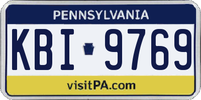 PA license plate KBI9769