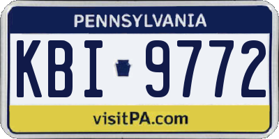 PA license plate KBI9772