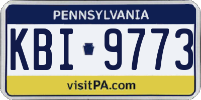 PA license plate KBI9773