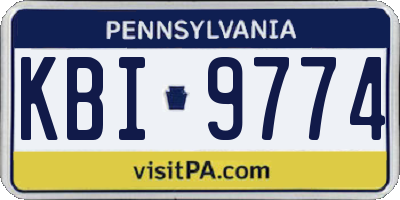 PA license plate KBI9774
