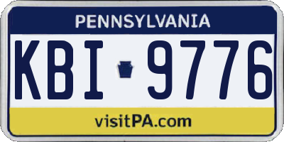 PA license plate KBI9776