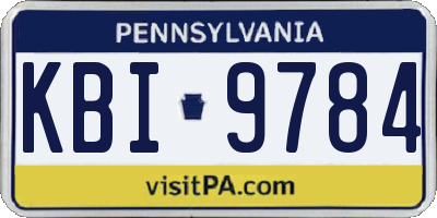 PA license plate KBI9784