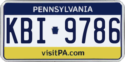 PA license plate KBI9786