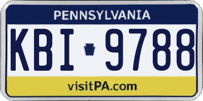 PA license plate KBI9788