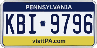 PA license plate KBI9796