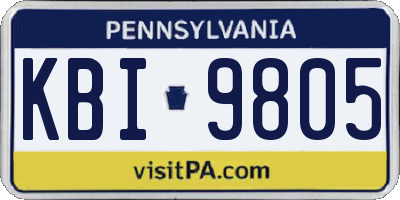 PA license plate KBI9805