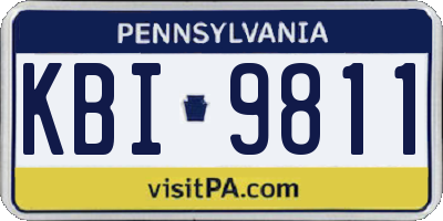 PA license plate KBI9811
