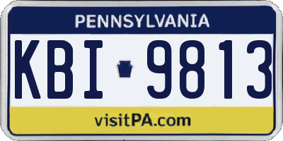PA license plate KBI9813