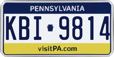 PA license plate KBI9814