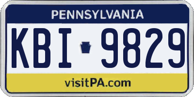 PA license plate KBI9829