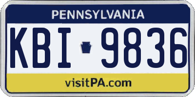 PA license plate KBI9836