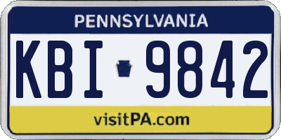 PA license plate KBI9842