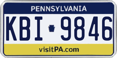 PA license plate KBI9846