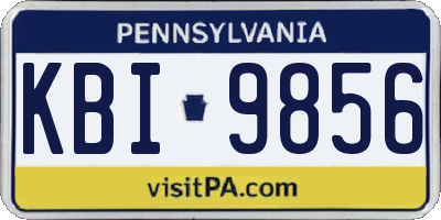 PA license plate KBI9856