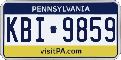 PA license plate KBI9859