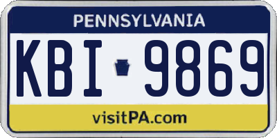 PA license plate KBI9869
