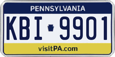 PA license plate KBI9901
