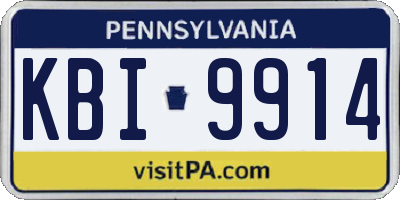 PA license plate KBI9914