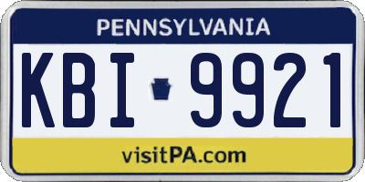 PA license plate KBI9921