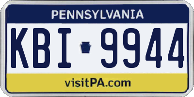 PA license plate KBI9944