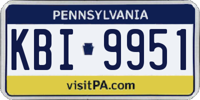 PA license plate KBI9951
