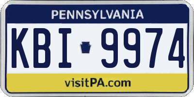 PA license plate KBI9974