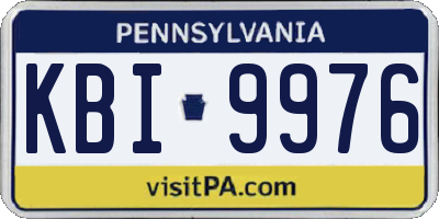 PA license plate KBI9976