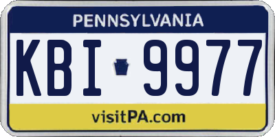 PA license plate KBI9977