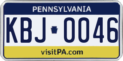 PA license plate KBJ0046