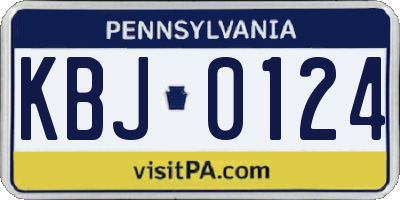 PA license plate KBJ0124