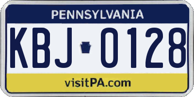 PA license plate KBJ0128