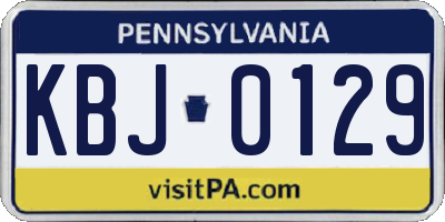 PA license plate KBJ0129