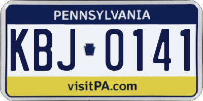 PA license plate KBJ0141