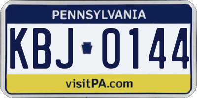 PA license plate KBJ0144