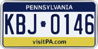 PA license plate KBJ0146