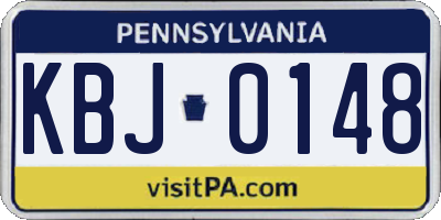 PA license plate KBJ0148