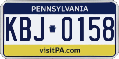 PA license plate KBJ0158
