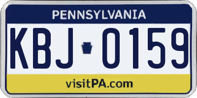 PA license plate KBJ0159