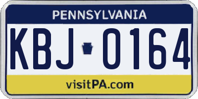PA license plate KBJ0164