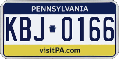 PA license plate KBJ0166
