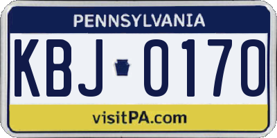 PA license plate KBJ0170